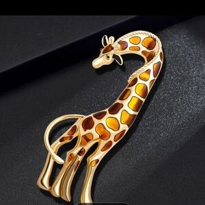 🆕️ 🦒 GIRAFFE ANIMAL GOLD-TONE BROOCH PIN 🦒